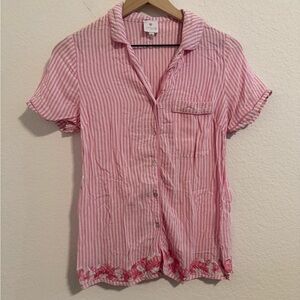 J. Marie// EUC Pink Striped Women's Pajama Set